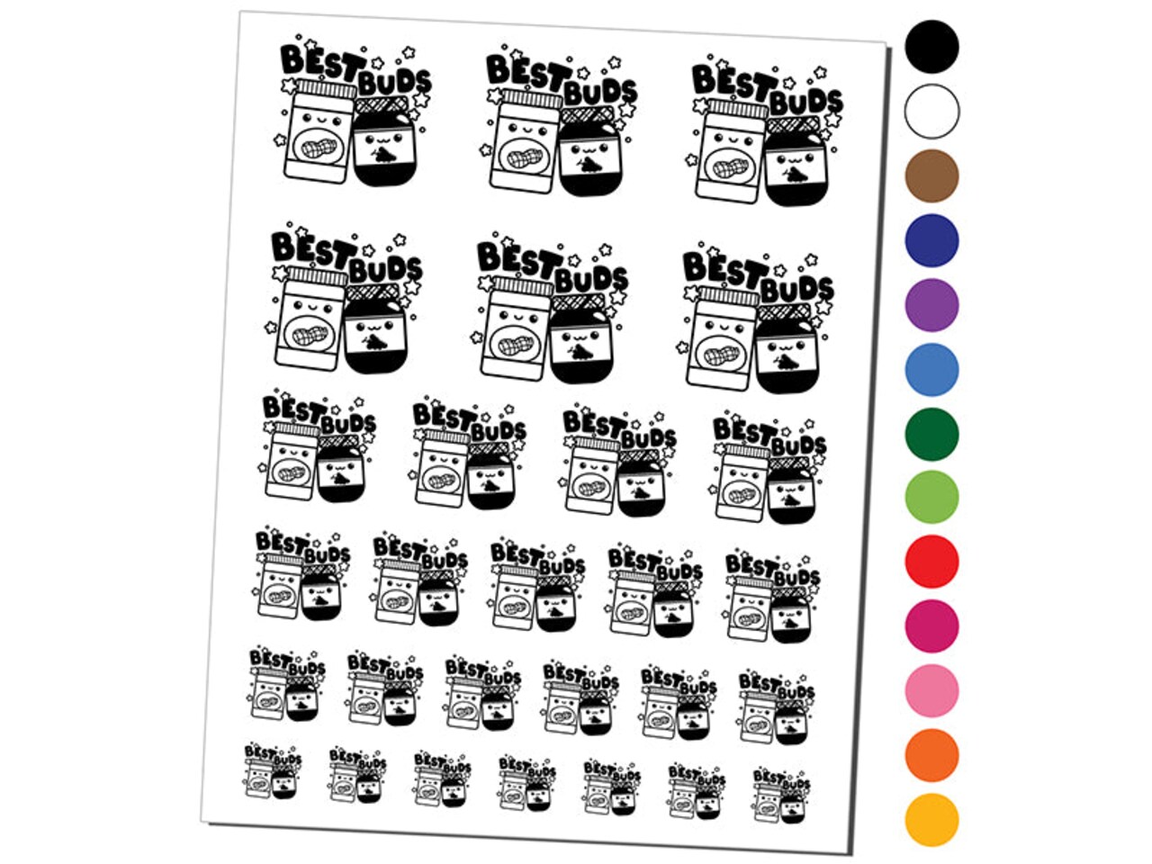 Peanut Butter and Jelly Best Buds Friends Temporary Tattoo Water Resistant Fake Body Art Set Collection